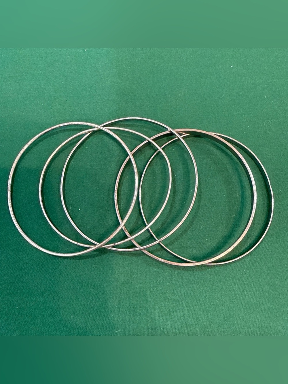 Silver Tone Women's Bangle Bracelet Set - 5